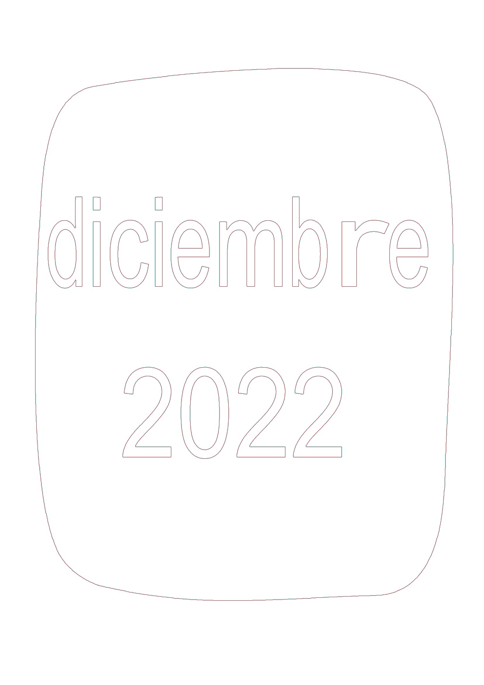 Portada negua - diciembre para colorear