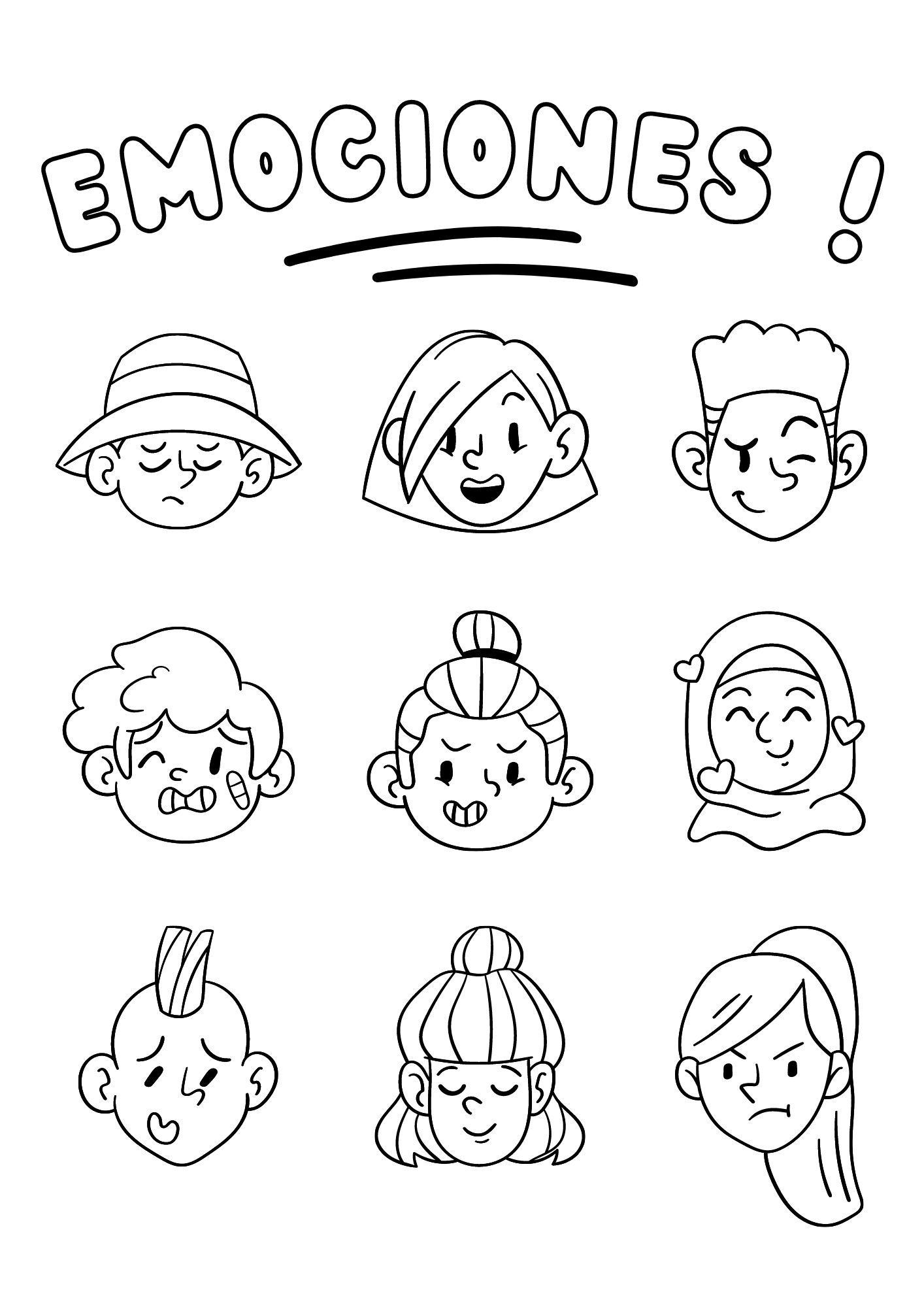 Emociones para colorear
