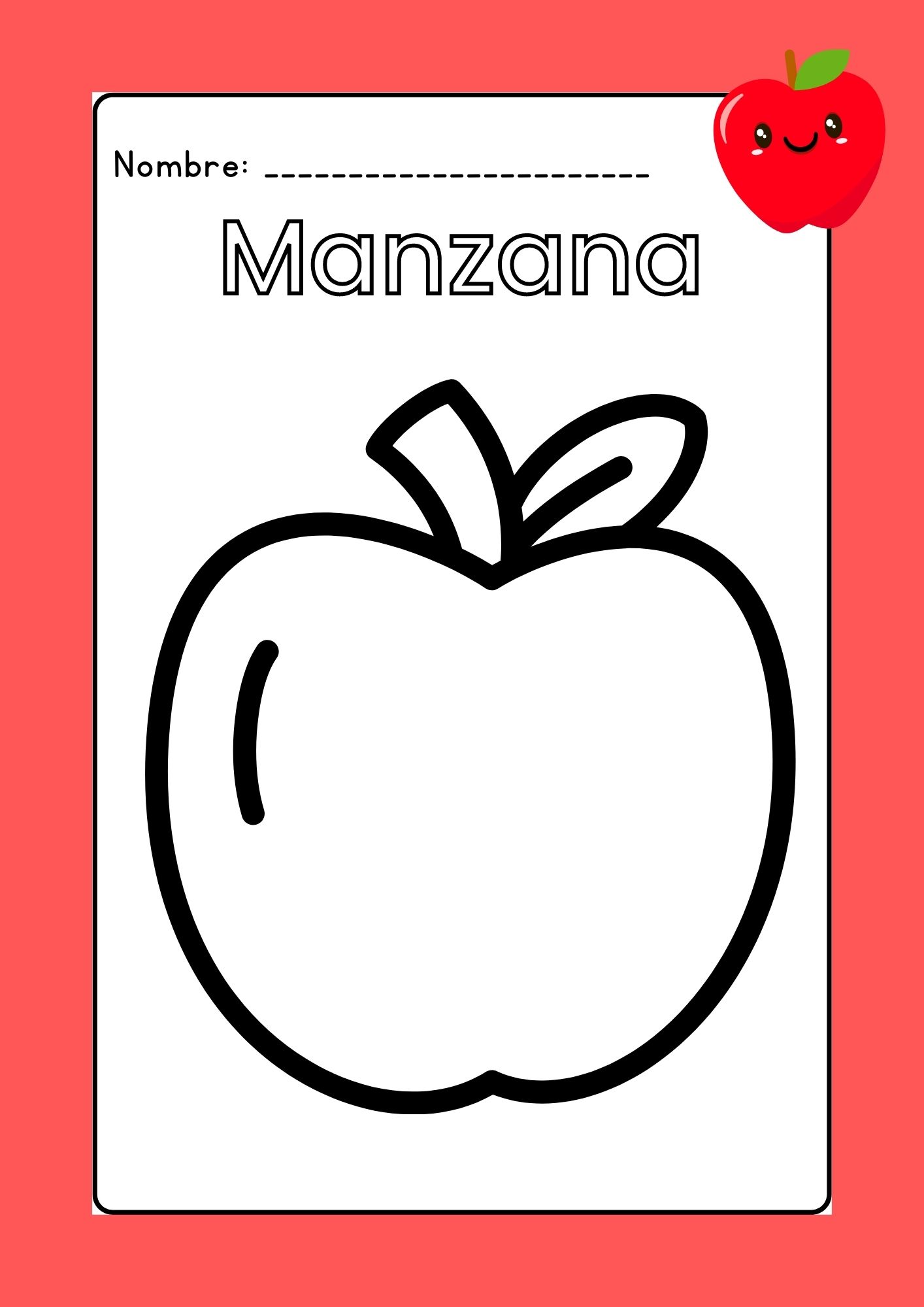 Manzana para colorear